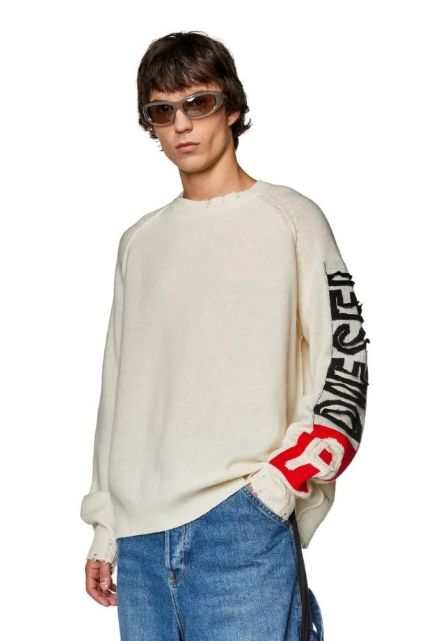 Diesel Ksaria White Men Knitwear