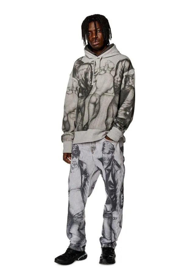 Diesel Prsmacshood Grey MenWomen Sweatshirts and Hoodies