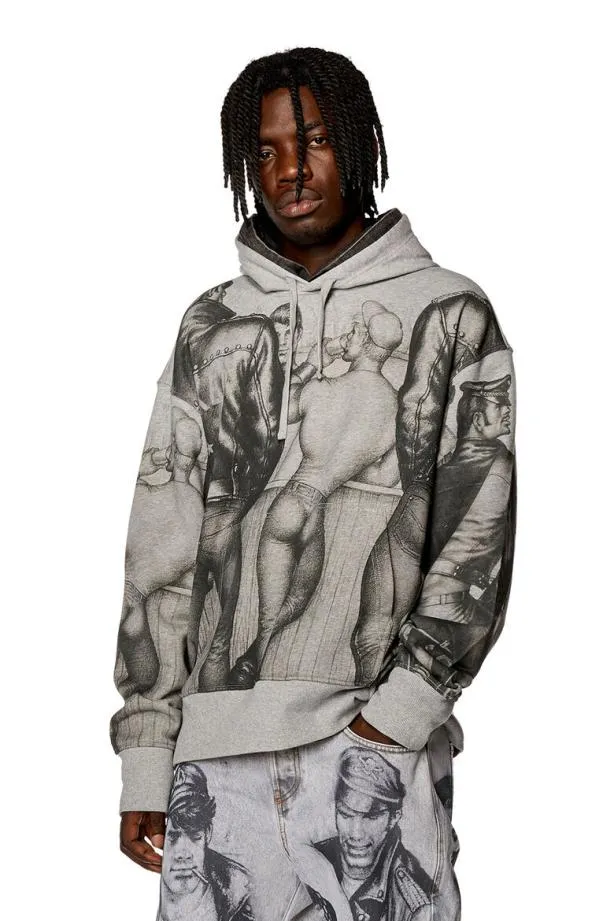 Diesel Prsmacshood Grey MenWomen Sweatshirts and Hoodies