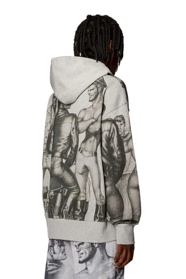 Diesel Prsmacshood Grey MenWomen Sweatshirts and Hoodies