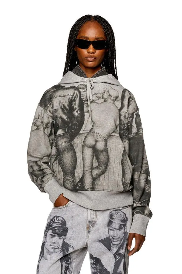 Diesel Prsmacshood Grey MenWomen Sweatshirts and Hoodies