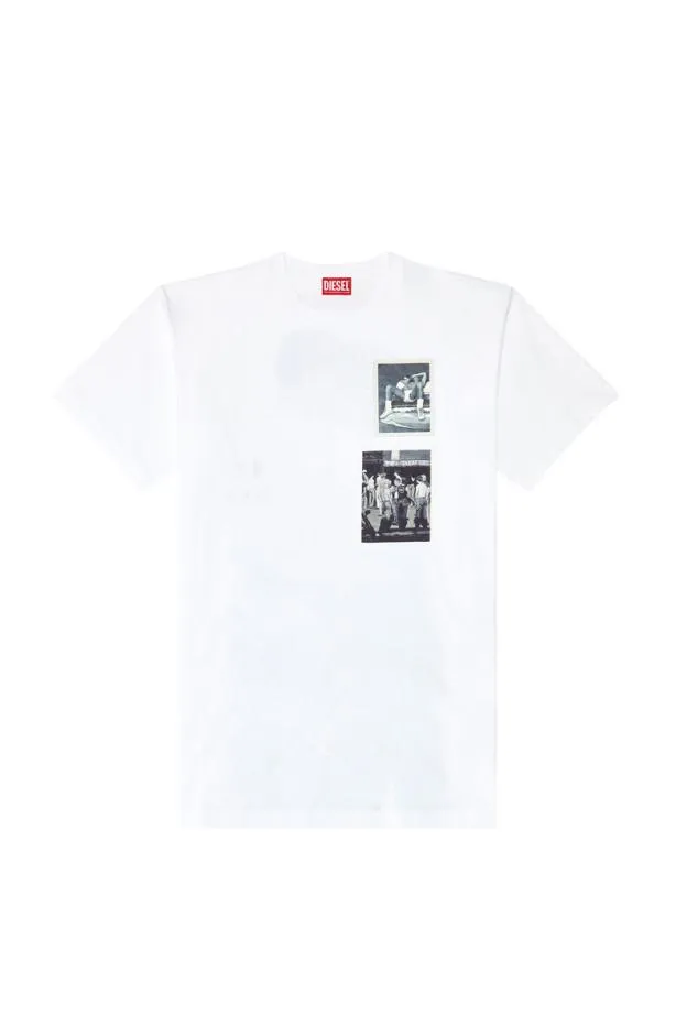 Diesel Prtnlabel23b White MenWomen TShirts and Polos