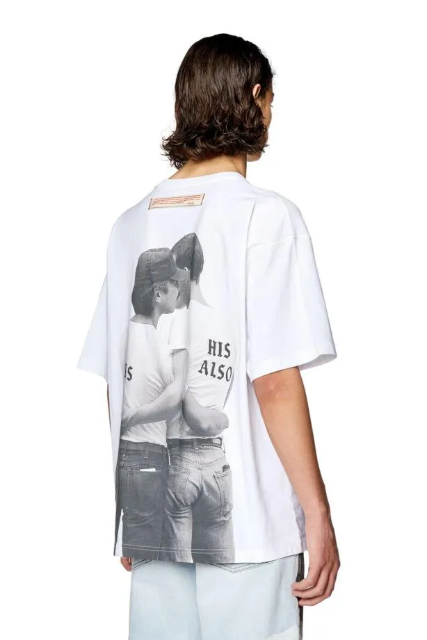 Diesel Prtnlabel23b White MenWomen TShirts and Polos
