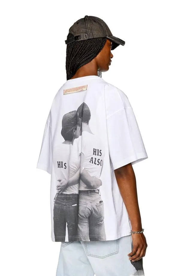 Diesel Prtnlabel23b White MenWomen TShirts and Polos