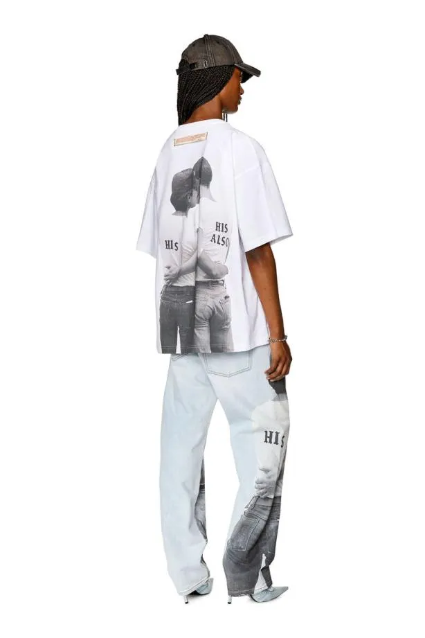 Diesel Prtnlabel23b White MenWomen TShirts and Polos