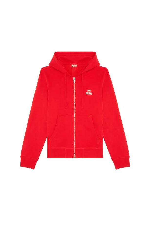 Diesel Sginnhoodzipg1 Red Men Sweatshirts and Hoodies