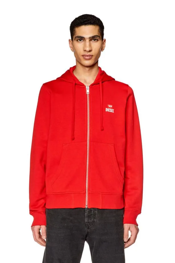 Diesel Sginnhoodzipg1 Red Men Sweatshirts and Hoodies