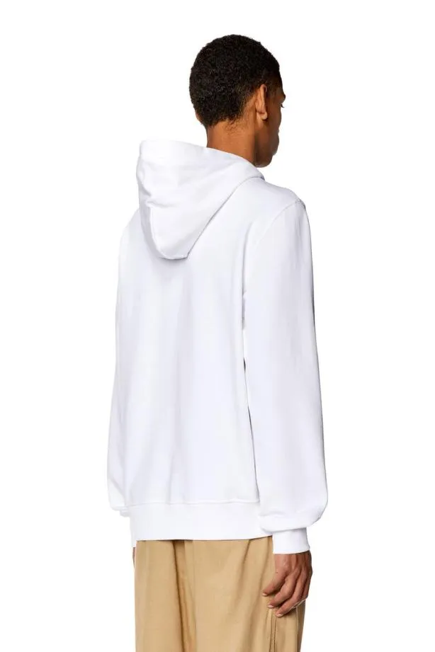 Diesel Sginnwelthood White Men Sweatshirts and Hoodies