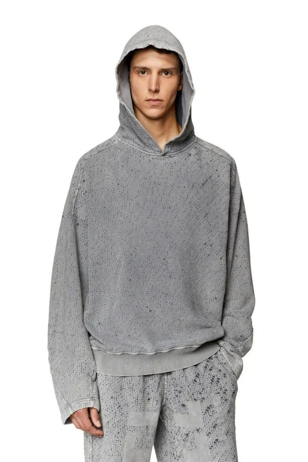 Diesel Smacornhood Grey Men Sweatshirts and Hoodies