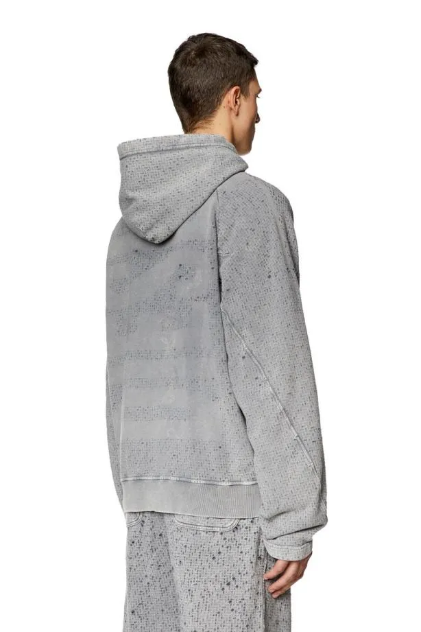 Diesel Smacornhood Grey Men Sweatshirts and Hoodies
