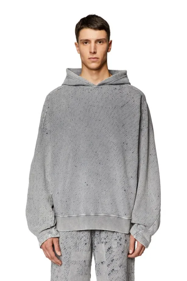 Diesel Smacornhood Grey Men Sweatshirts and Hoodies