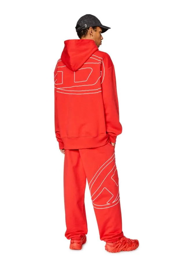 Diesel Smacshoodmegovald Red Men Sweatshirts and Hoodies