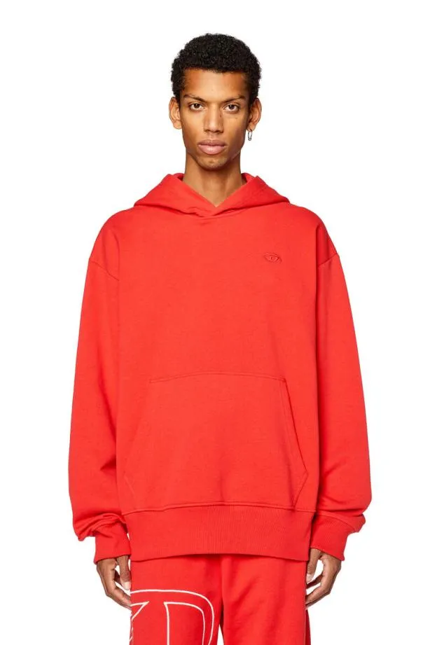 Diesel Smacshoodmegovald Red Men Sweatshirts and Hoodies