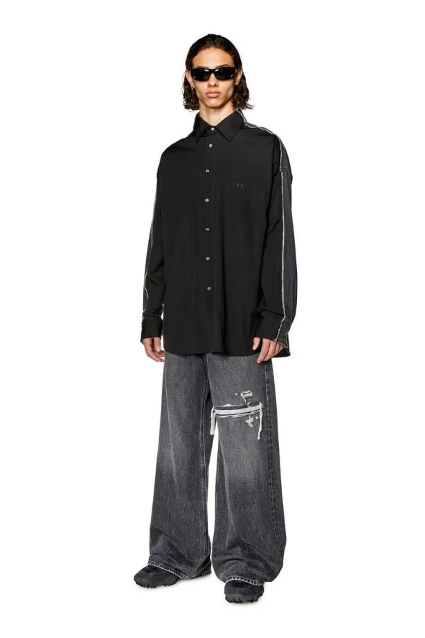Diesel Swarh Black Men Shirts