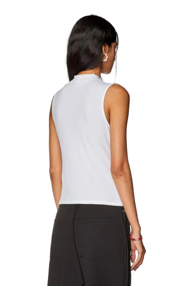 Diesel Tmokkyslmicrodiv White Women TShirts and Tops