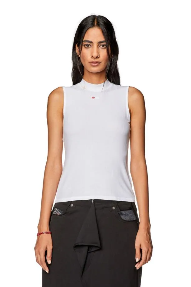 Diesel Tmokkyslmicrodiv White Women TShirts and Tops