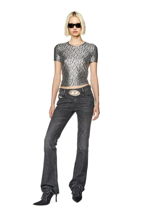 Diesel Tuncutielongl5 Dark Grey Women TShirts and Tops