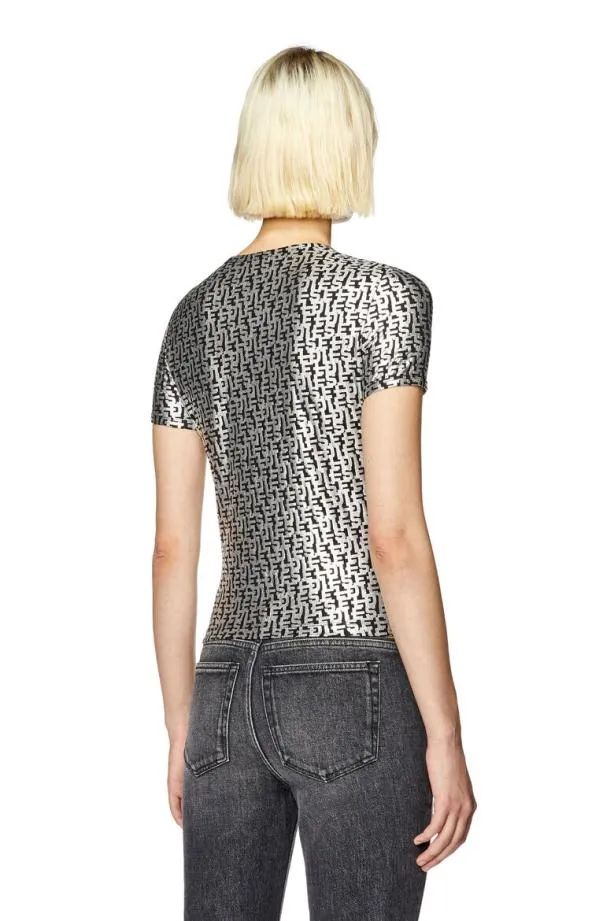 Diesel Tuncutielongl5 Dark Grey Women TShirts and Tops