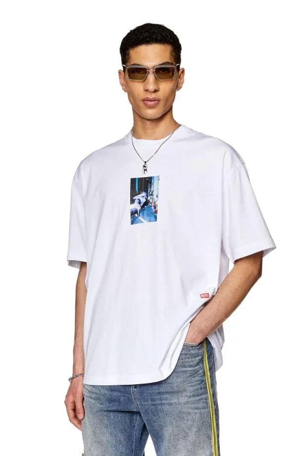 Diesel Twashl3 White Men TShirts and Polos