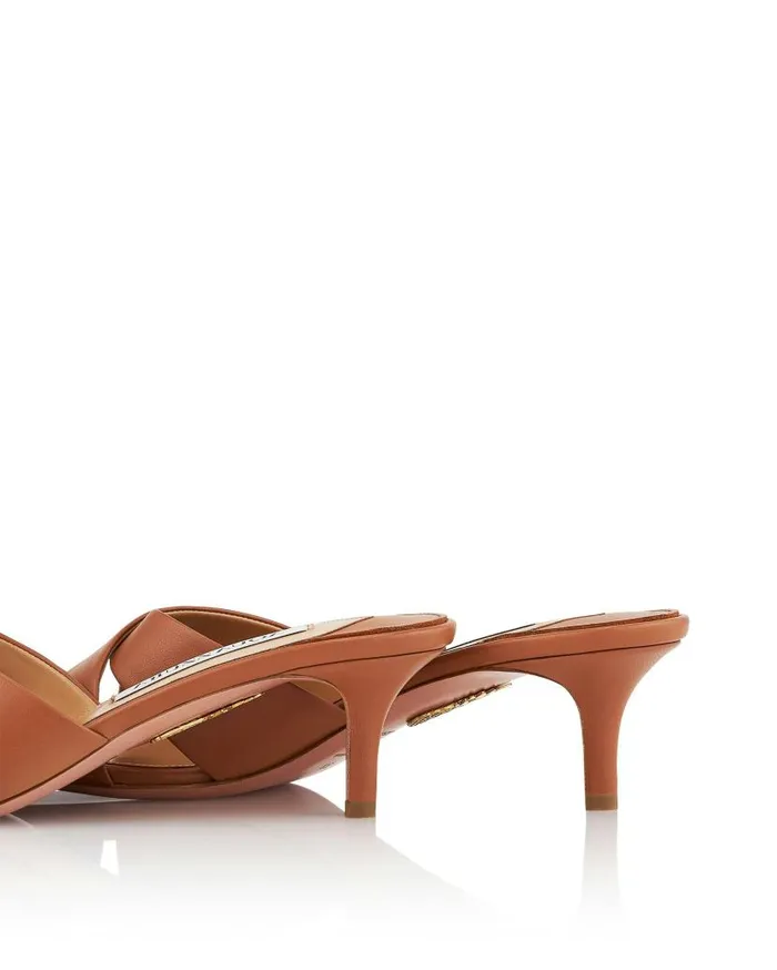 Divine Mule 50 Brown Women Aquazzura Slides and Mules Divine Mule 50 Brown Women Aquazzura Slides and Mules