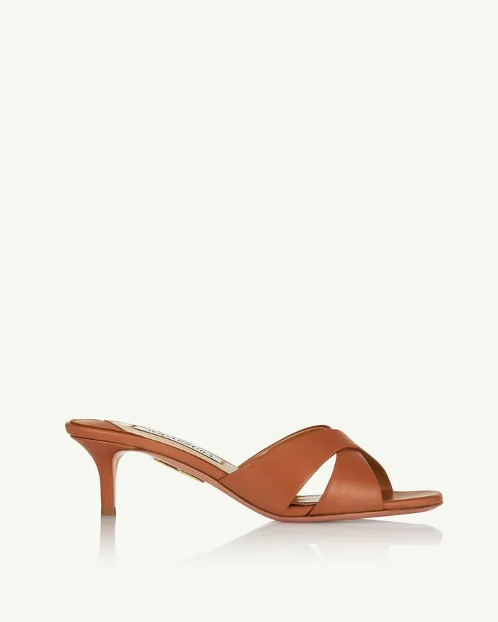 Divine Mule 50 Brown Women Aquazzura Slides and Mules Divine Mule 50 Brown Women Aquazzura Slides and Mules