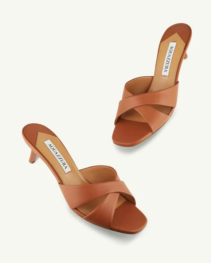 Divine Mule 50 Brown Women Aquazzura Slides and Mules Divine Mule 50 Brown Women Aquazzura Slides and Mules