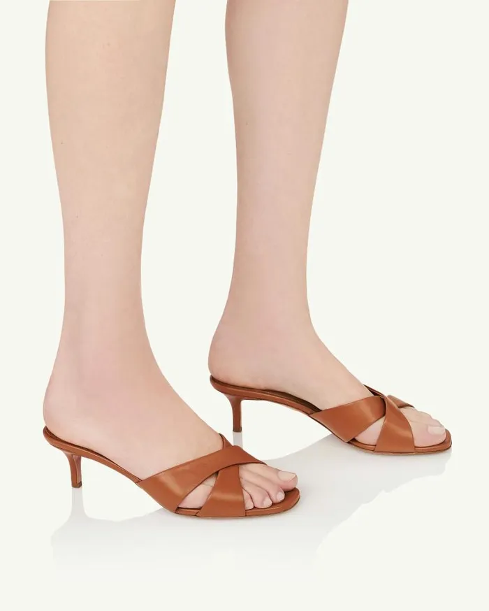Divine Mule 50 Brown Women Aquazzura Slides and Mules Divine Mule 50 Brown Women Aquazzura Slides and Mules