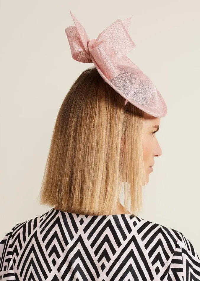 Double Bow Mini Disc Fascinator Pale Pink Women Phase Eight Fascinators and Hats