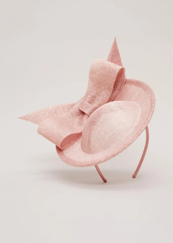 Double Bow Mini Disc Fascinator Pale Pink Women Phase Eight Fascinators and Hats