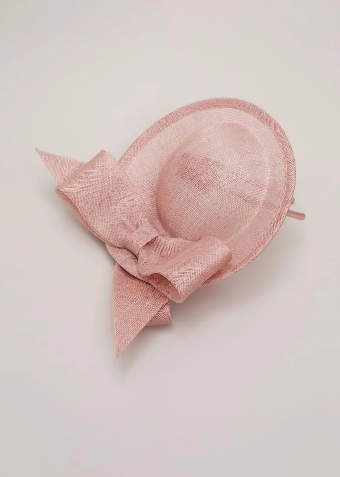 Double Bow Mini Disc Fascinator Pale Pink Women Phase Eight Fascinators and Hats