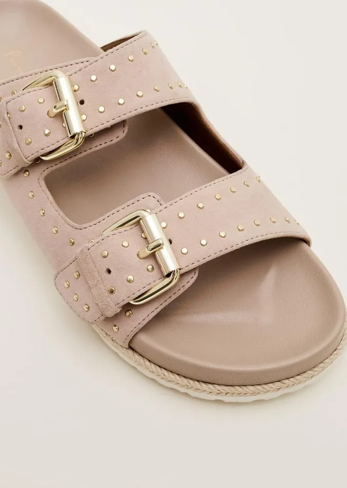 Double Buckle Sandal Neutral Women Phase Eight Heels