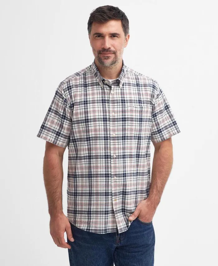 Drafthill Regular ShortSleeved Shirt Olive Men Barbour Shirts