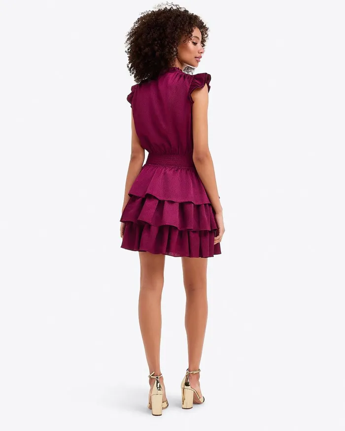 Draper James Alana Tiered Dress In Hammered Satin Women Dresses