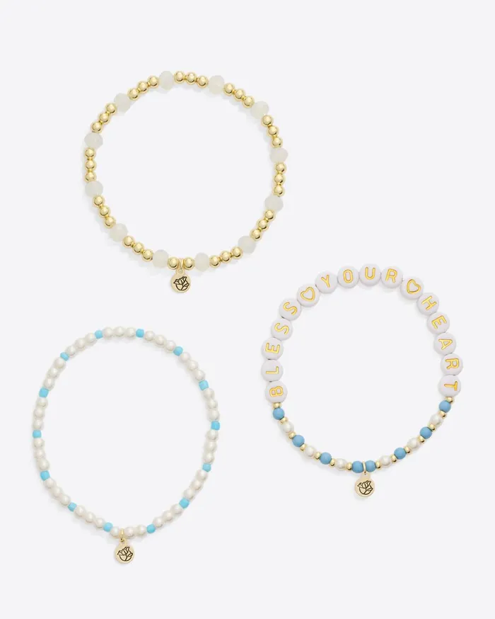 Draper James Bless Your Heart Stretch Bracelet Trio Women Jewelry
