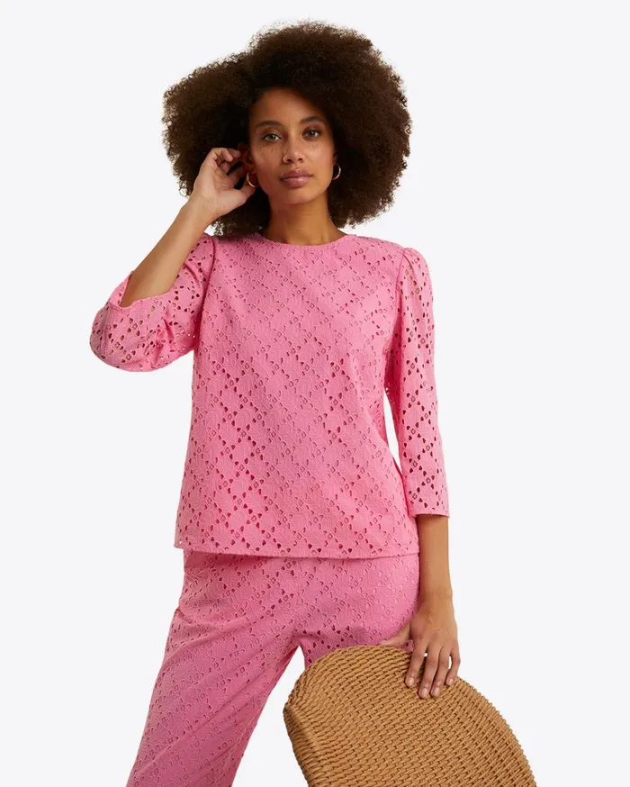 Draper James Claire Top In Eyelet Women Tops