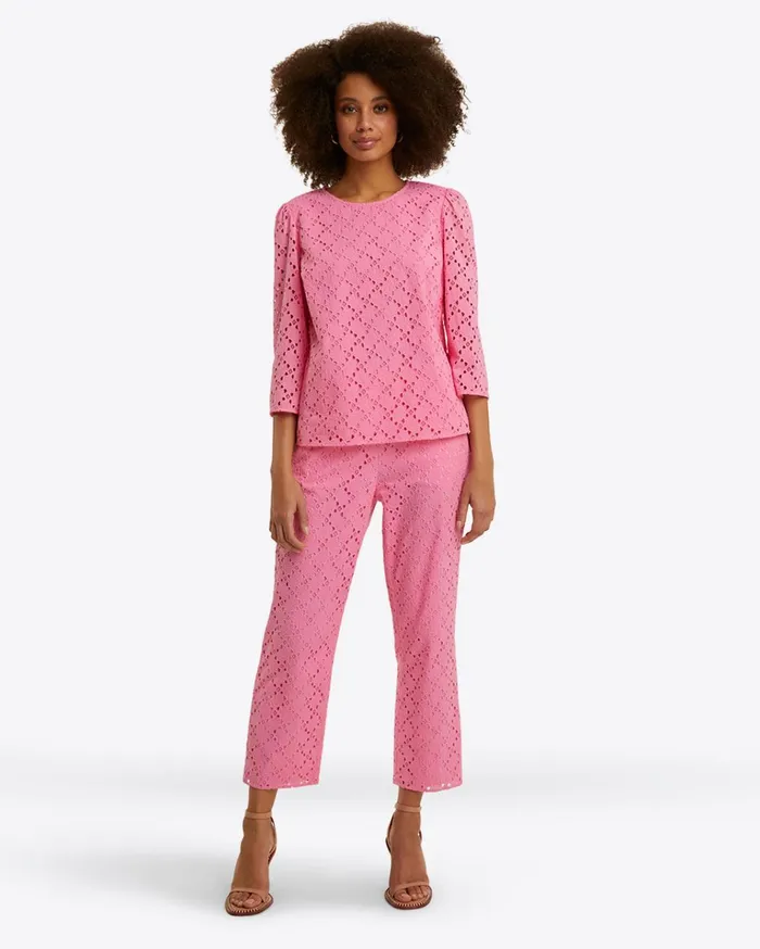 Draper James Claire Top In Eyelet Women Tops