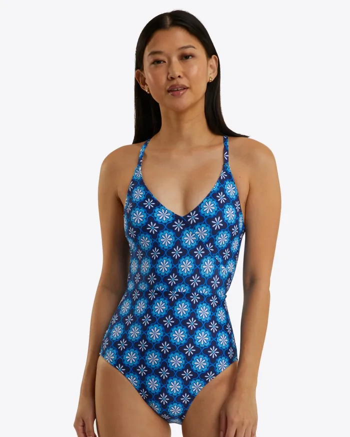 Draper James Crossover One Piece Swimsuit Women Swim
