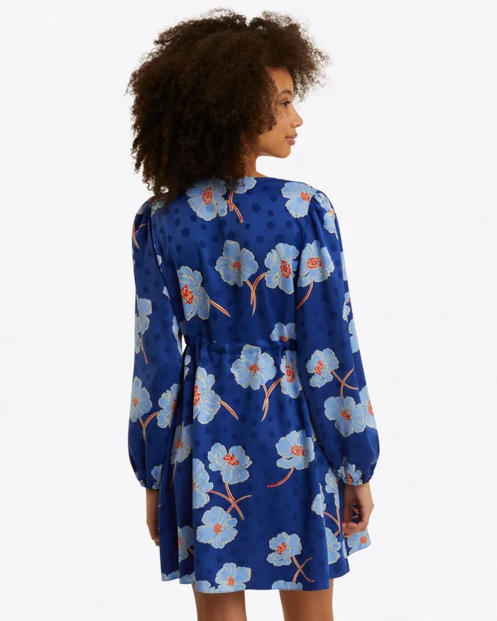 Draper James Kellie Babydoll Dress In Printed Dot Jacquard Women Dresses