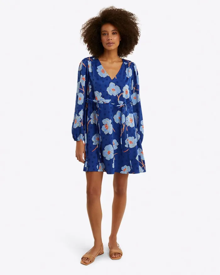 Draper James Kellie Babydoll Dress In Printed Dot Jacquard Women Dresses
