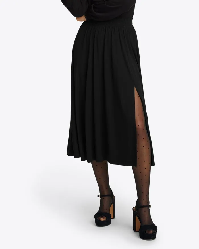 Draper James Knit Midi Skirt In Black Women Bottoms and Skirts