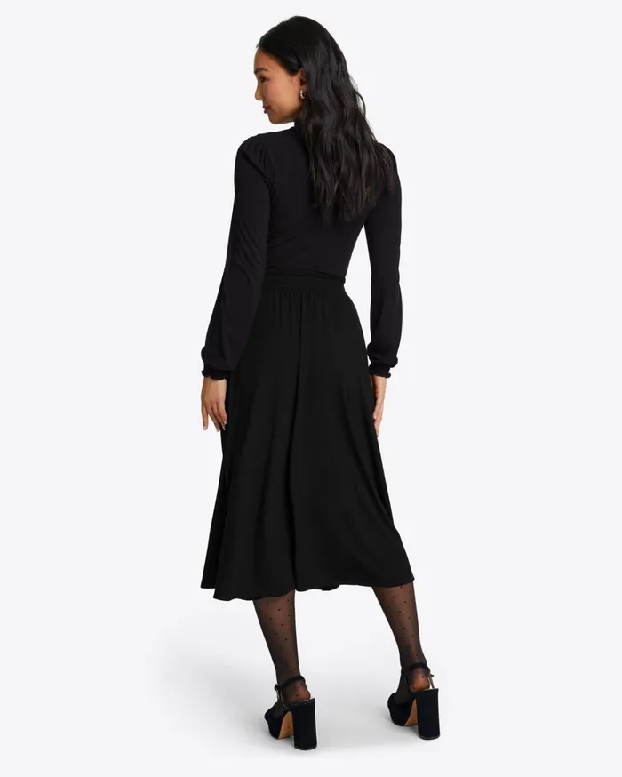 Draper James Knit Midi Skirt In Black Women Bottoms and Skirts
