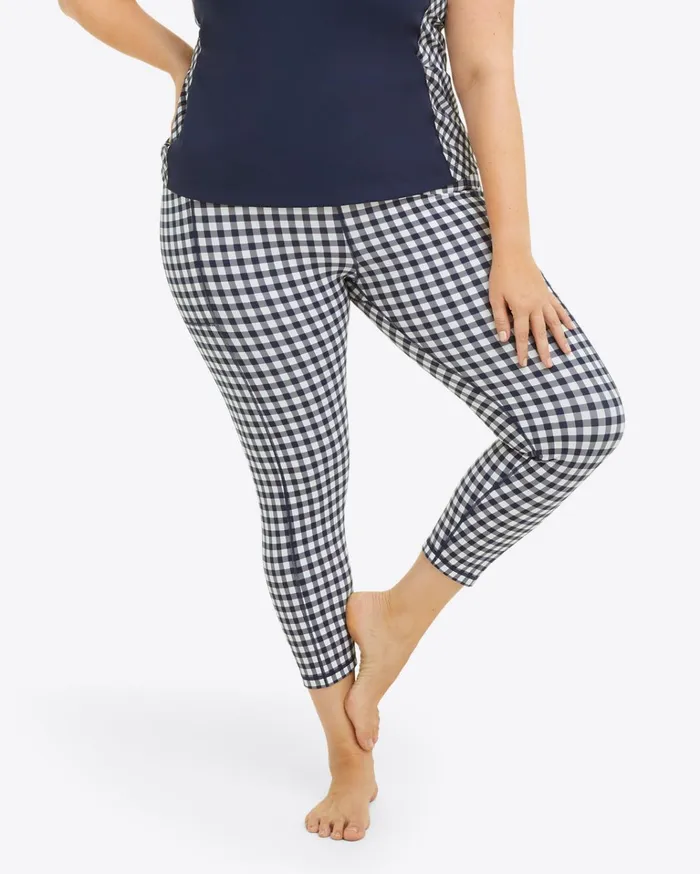 Draper James Leggings In Navy Gingham Women Sport