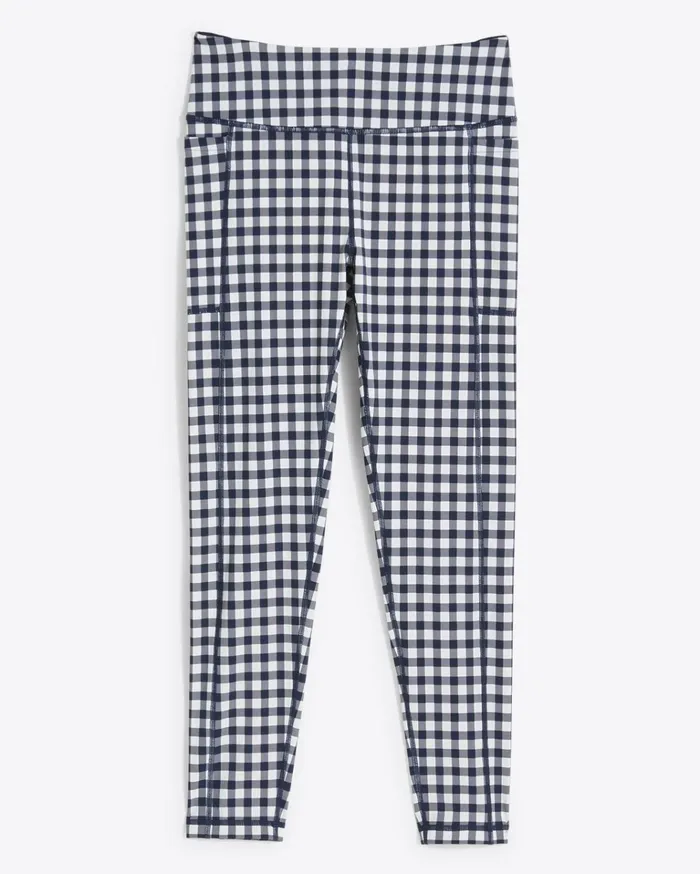 Draper James Leggings In Navy Gingham Women Sport