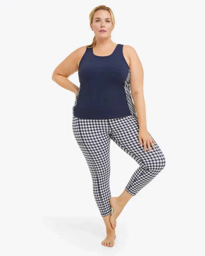 Draper James Leggings In Navy Gingham Women Sport