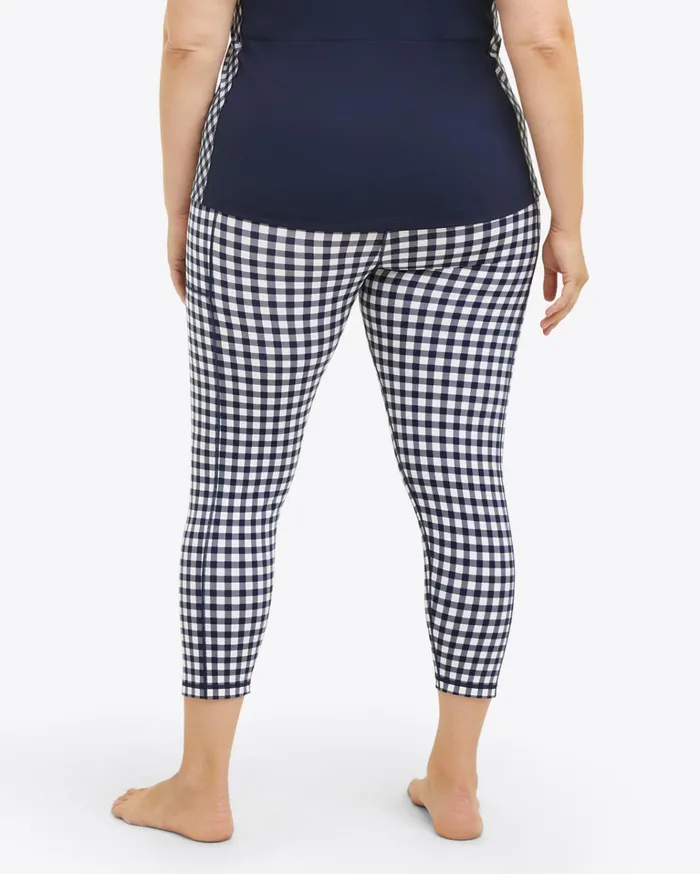 Draper James Leggings In Navy Gingham Women Sport