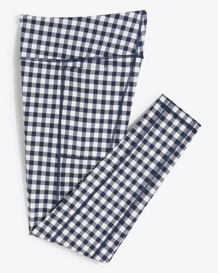 Draper James Leggings In Navy Gingham Women Sport