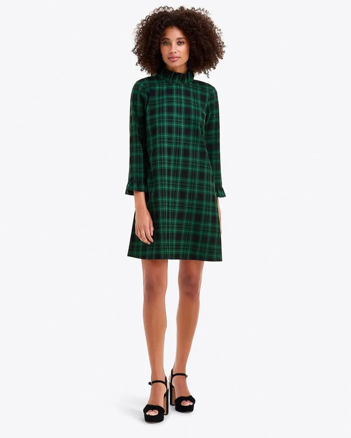 Draper James Lindsay Shift Dress In Blackwatch Plaid Women Dresses