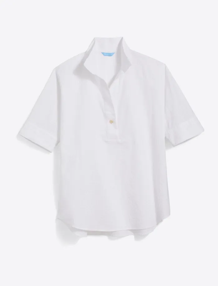 Draper James Logan Top In White Shirting Stripe Women Tops