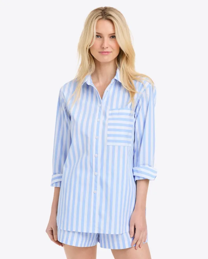 Draper James Lynn Long Sleeve Top In Crisp Cotton Women Tops