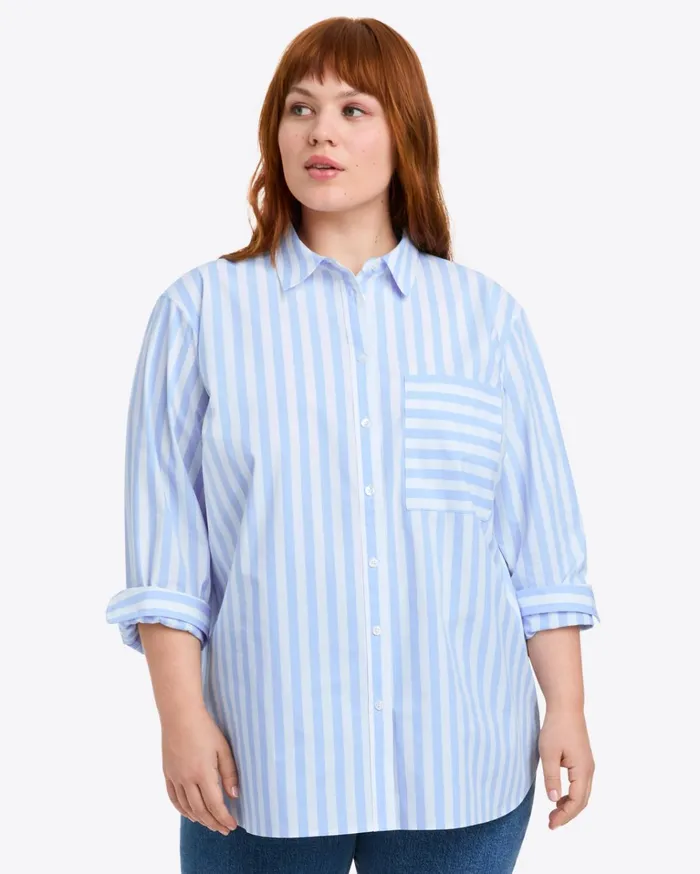 Draper James Lynn Long Sleeve Top In Crisp Cotton Women Tops